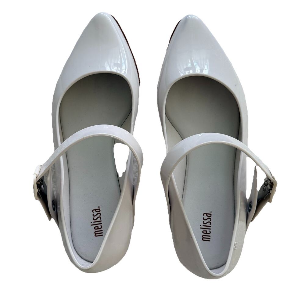 New Melissa Ivory White Mary Jane Flats Women’s Shoes Sz 7